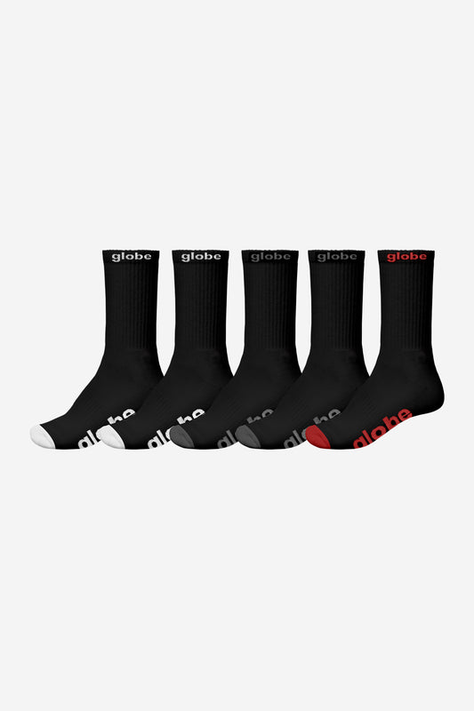 Globe - Og Sock 5 Pack - Black/Assorted