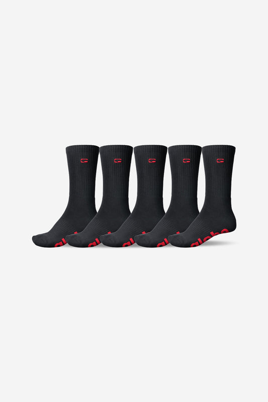 Globe - OG Logo Hi Crew Sock 5 Pack - BLACK