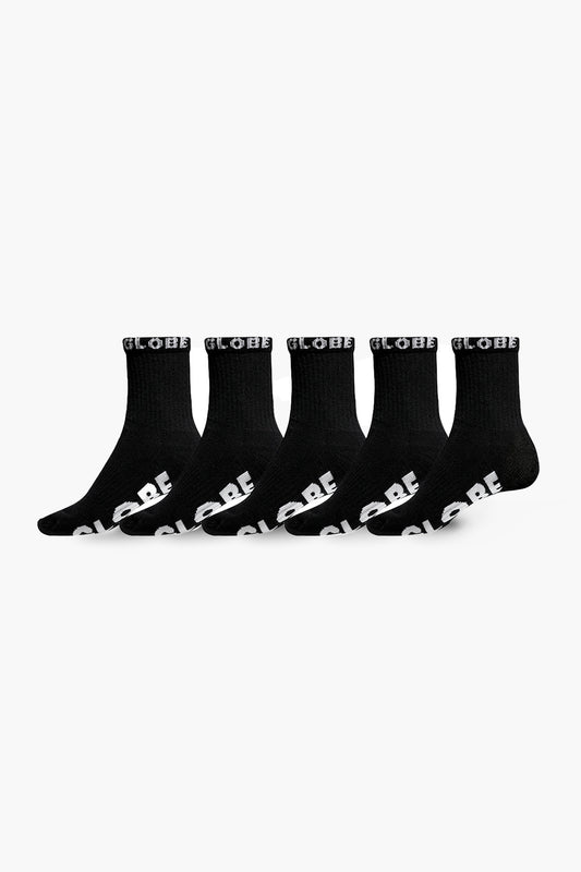 Blackout Quarter Sock 5 Pack - Black/Black