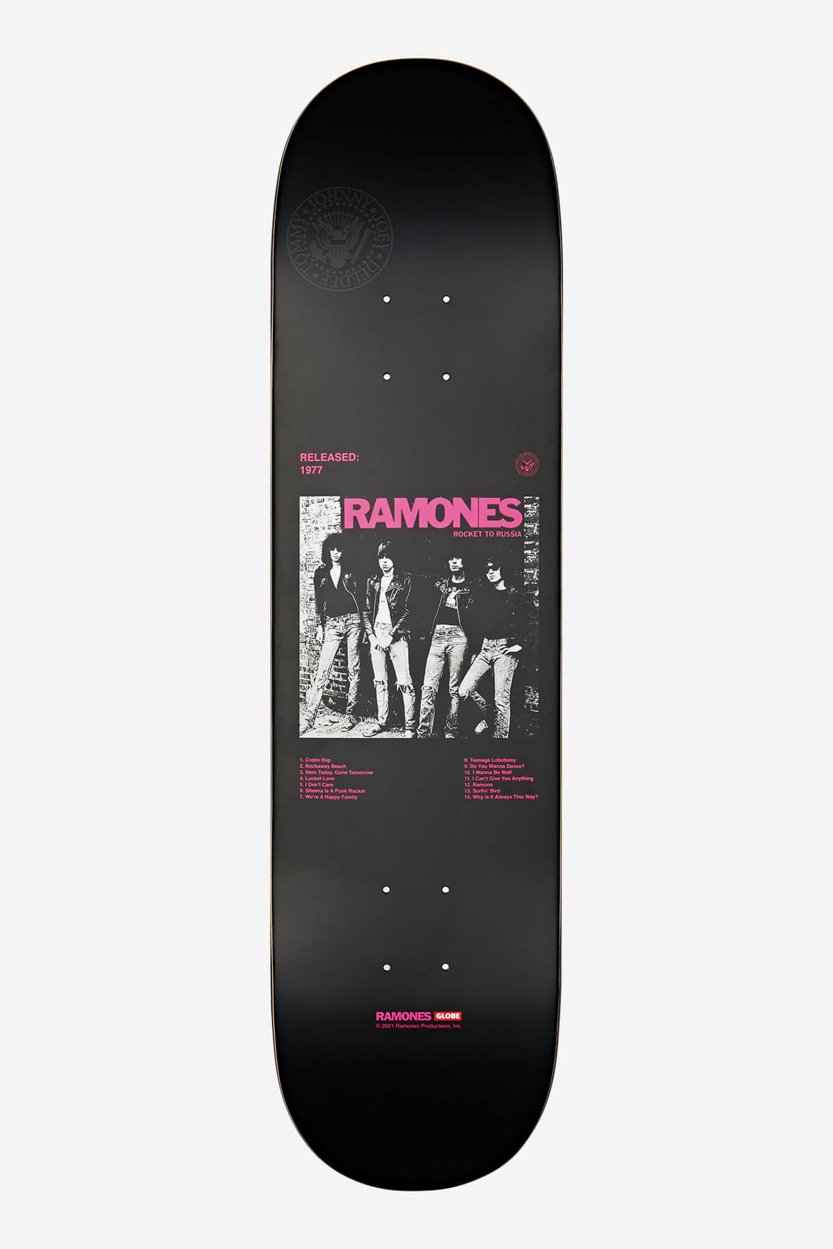 Globe terrestre - G2 Ramones - Rocket To Russia - 8.0" (en anglais) Skateboard Deck