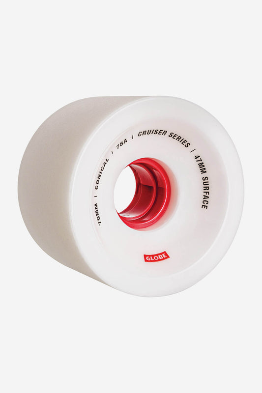 Globe - Cónico Cruiser Skateboard  Wheel  70Mm - White/Red