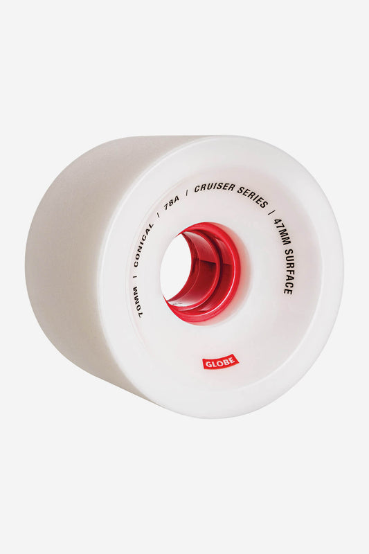 Globe - Conical Cruiser Skateboard Wheel 70Mm - White/Red