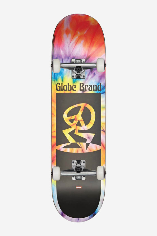 peace man mid spiral dye negro 7.6" kids completo skateboard