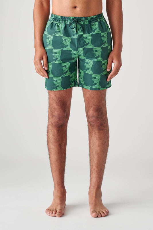 Globe - Circuits Poolshort - Night Green