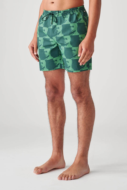 Globe - Circuits Poolshort - Night Green