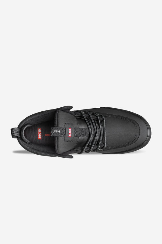 motley mid negro negro cumbre skateboard zapatos