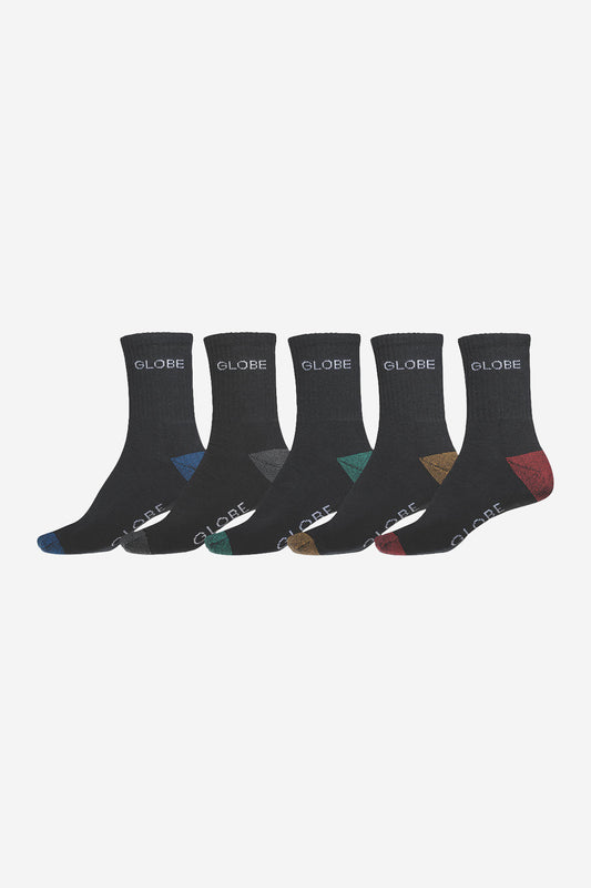 Globe - Ingles Crew Sock 5 Pack - Assorted
