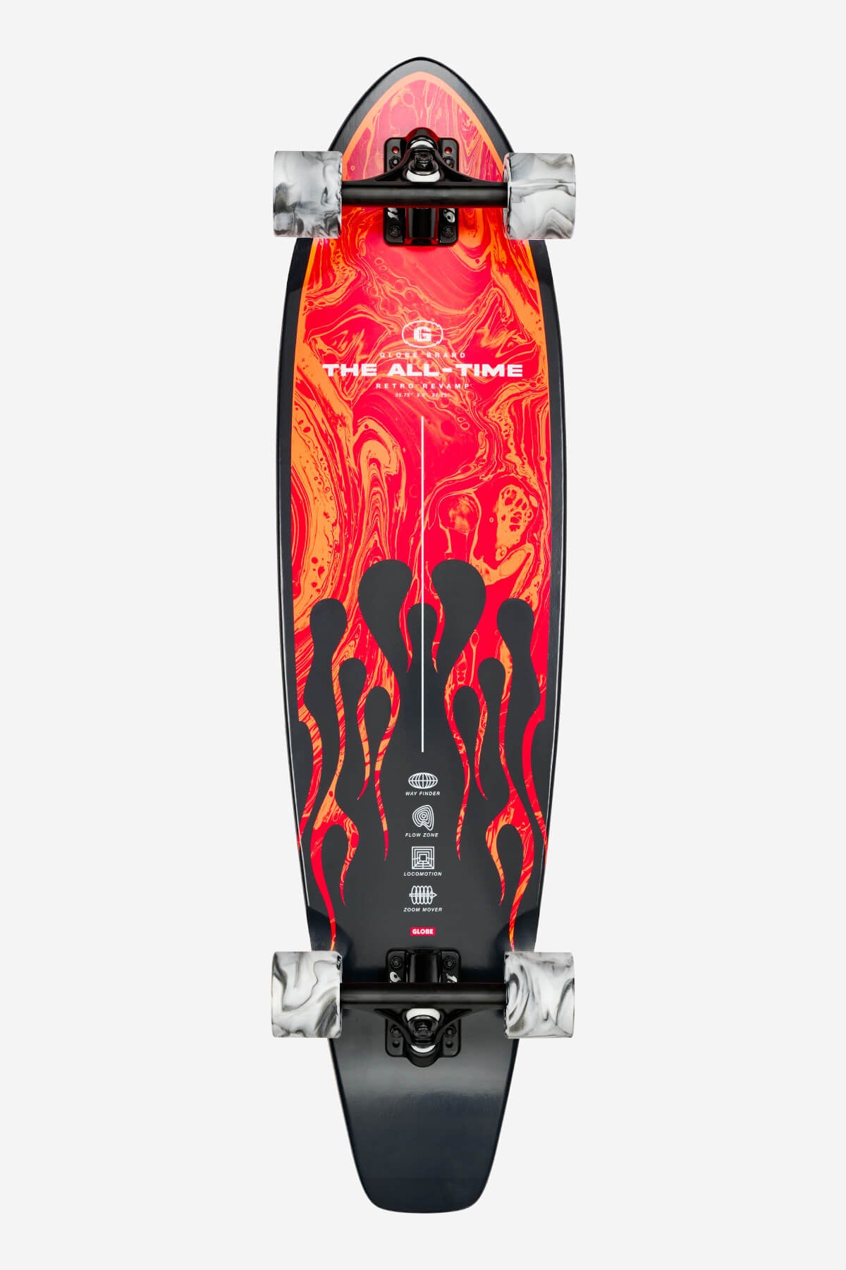 Globe LONGBOARDS El All-Time - Red Flames en Red Flames