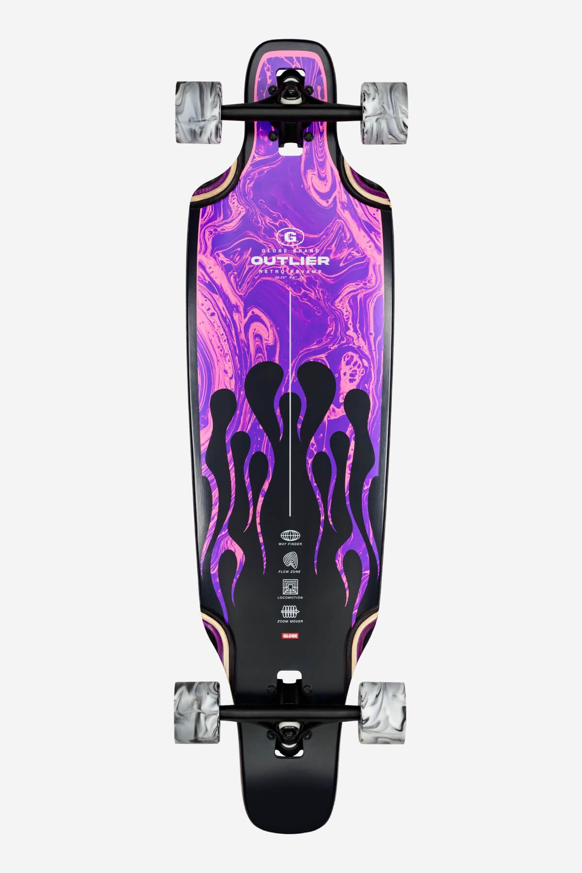 Globe LONGBOARDS Outlier - Purple Flames en Purple Flames