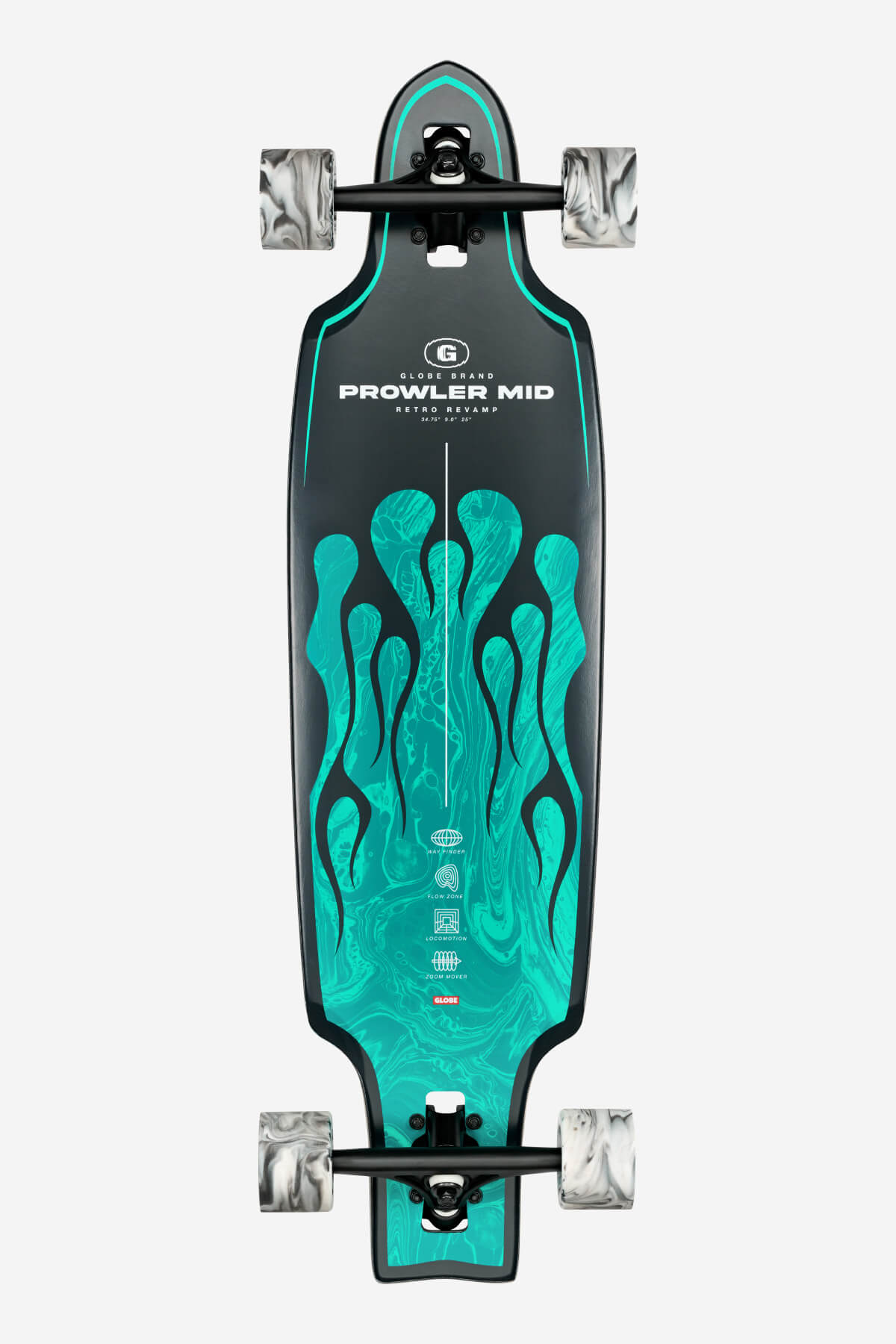 Globe LONGBOARDS Prowler Mid - Green Flames in Green Flames