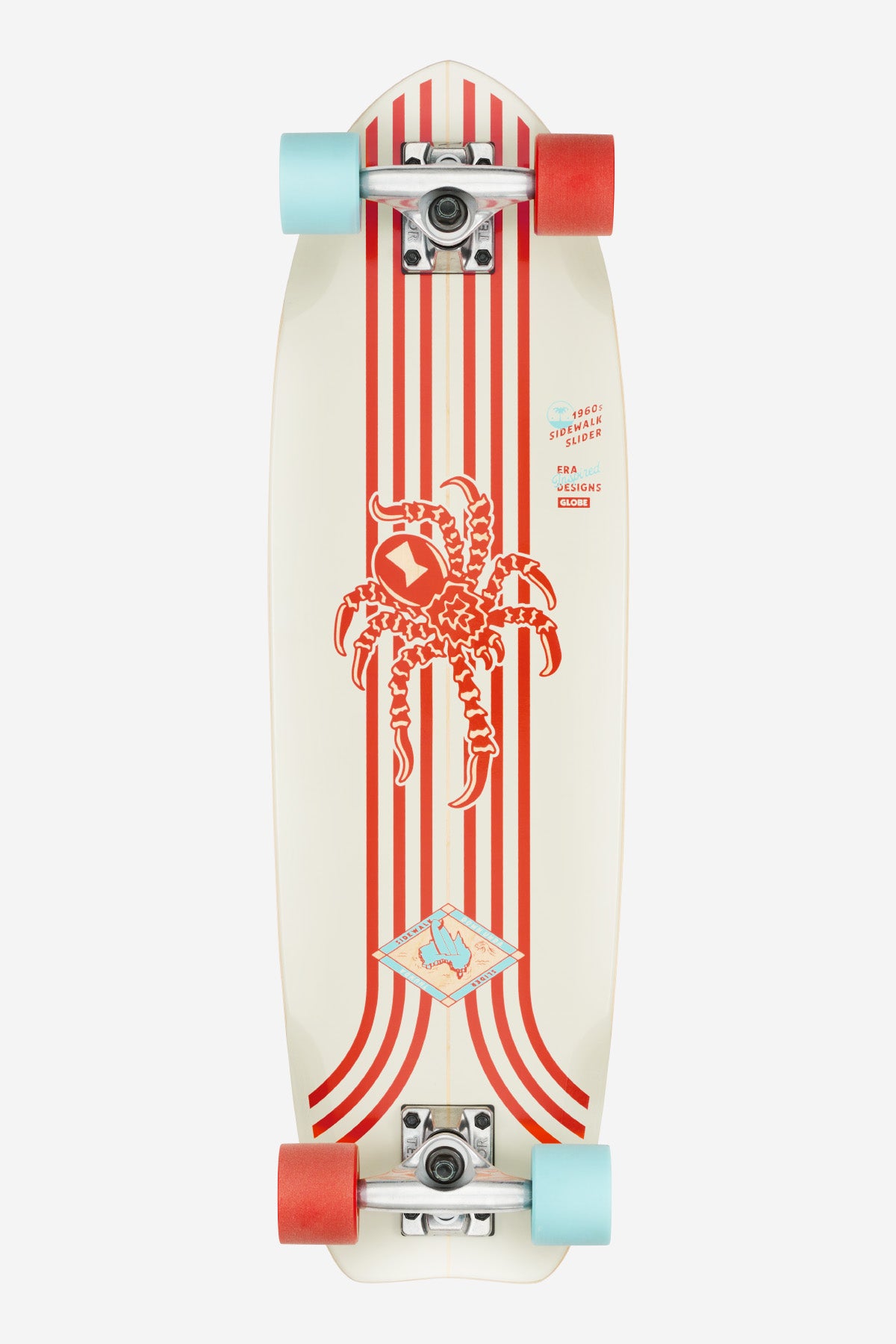 Globe CRUISERBOARDS - Tabla deslizante para acera de 28" Cruiserboard - Red /Araña