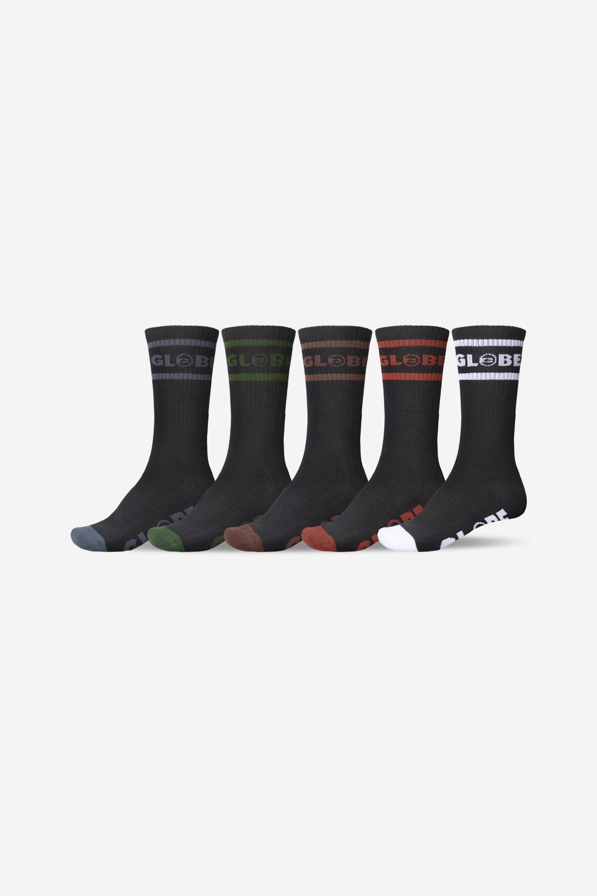 Globe - Tilt Hi Crew Sock 5 Pack - Preto/Assorted