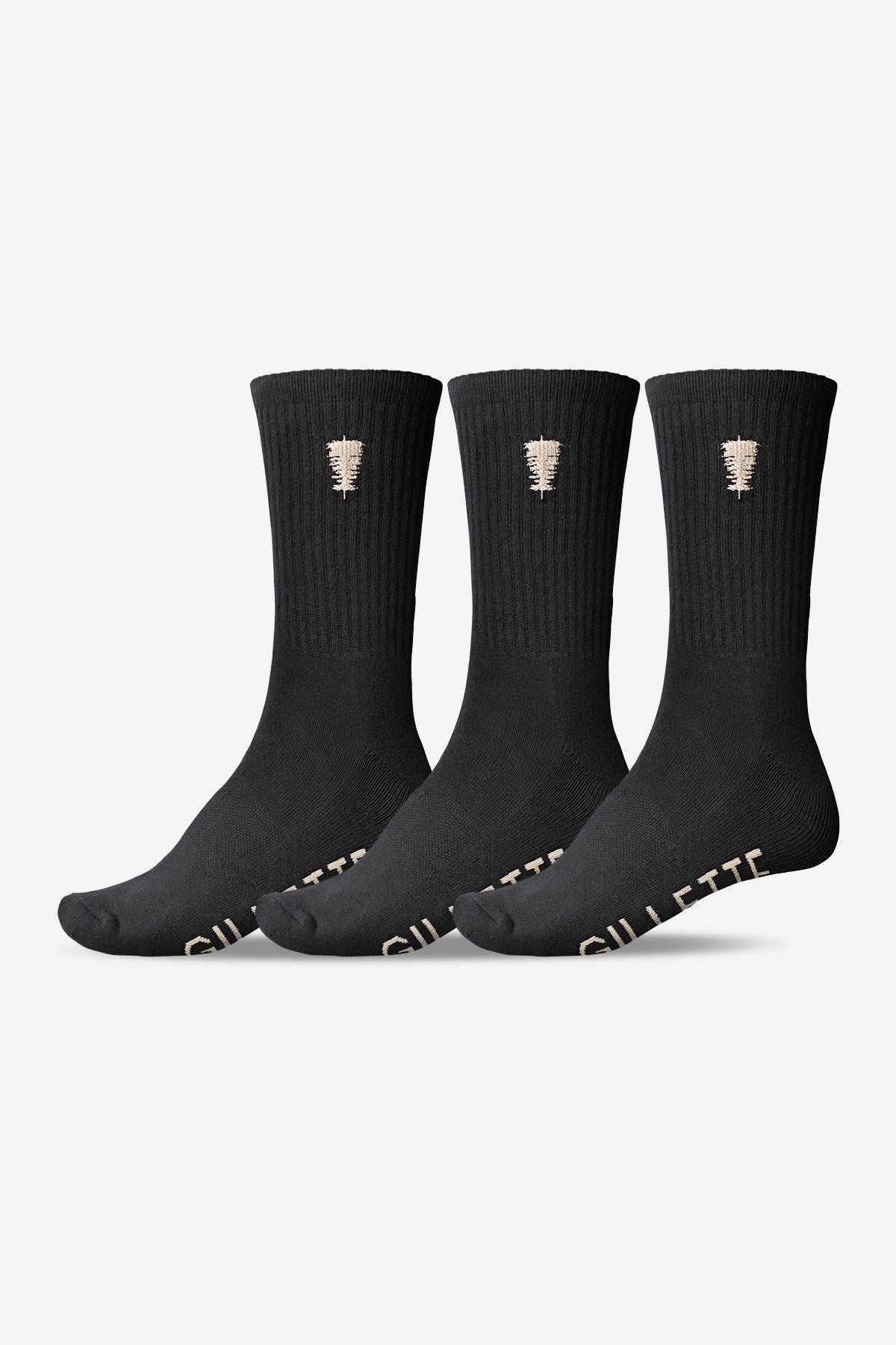 Gillette Crew Sock 3 Pack - Black/White