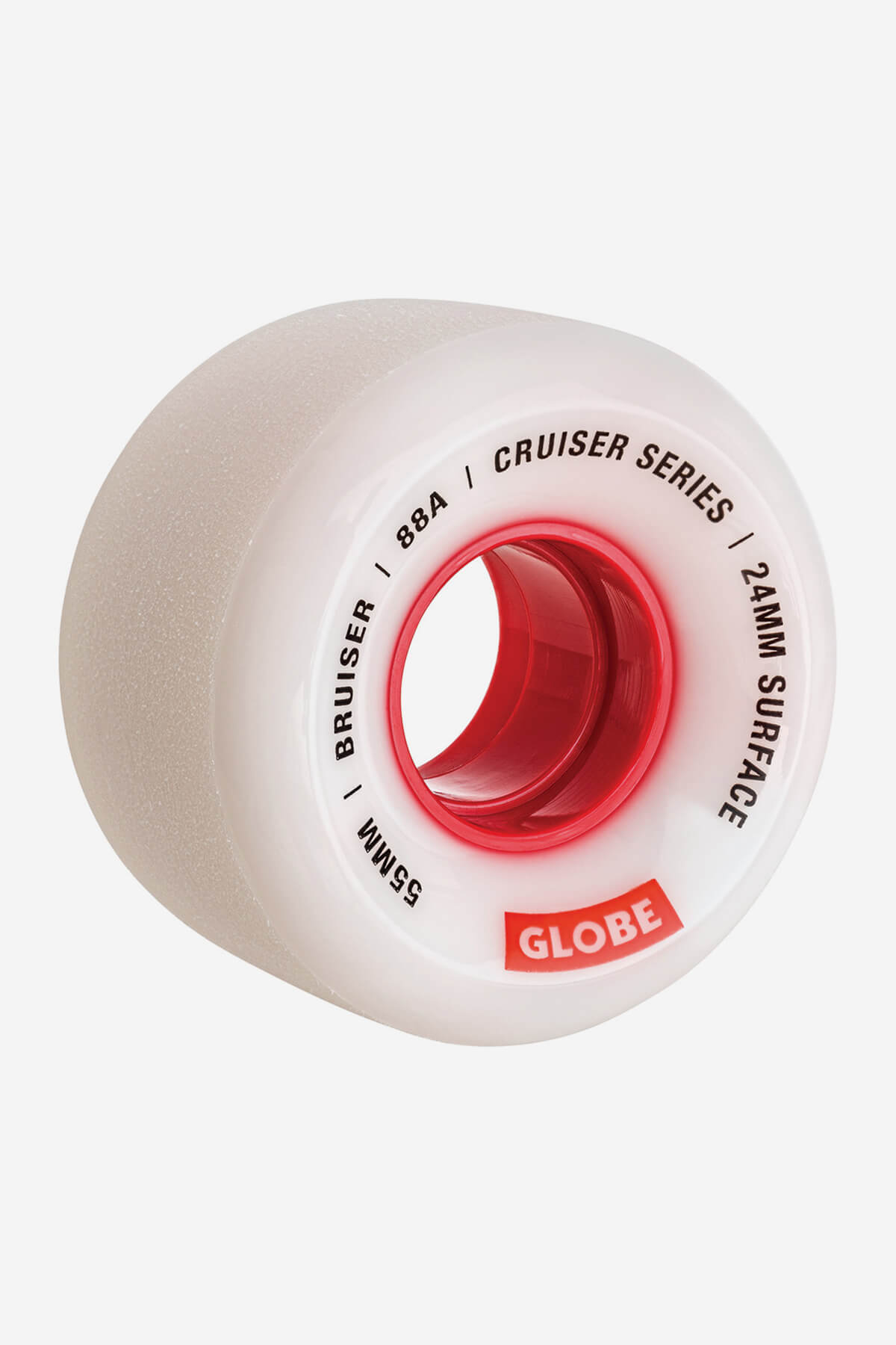 Globe roues Bruiser Cruiser Skateboard Wheel 55mm dans White/Red/55