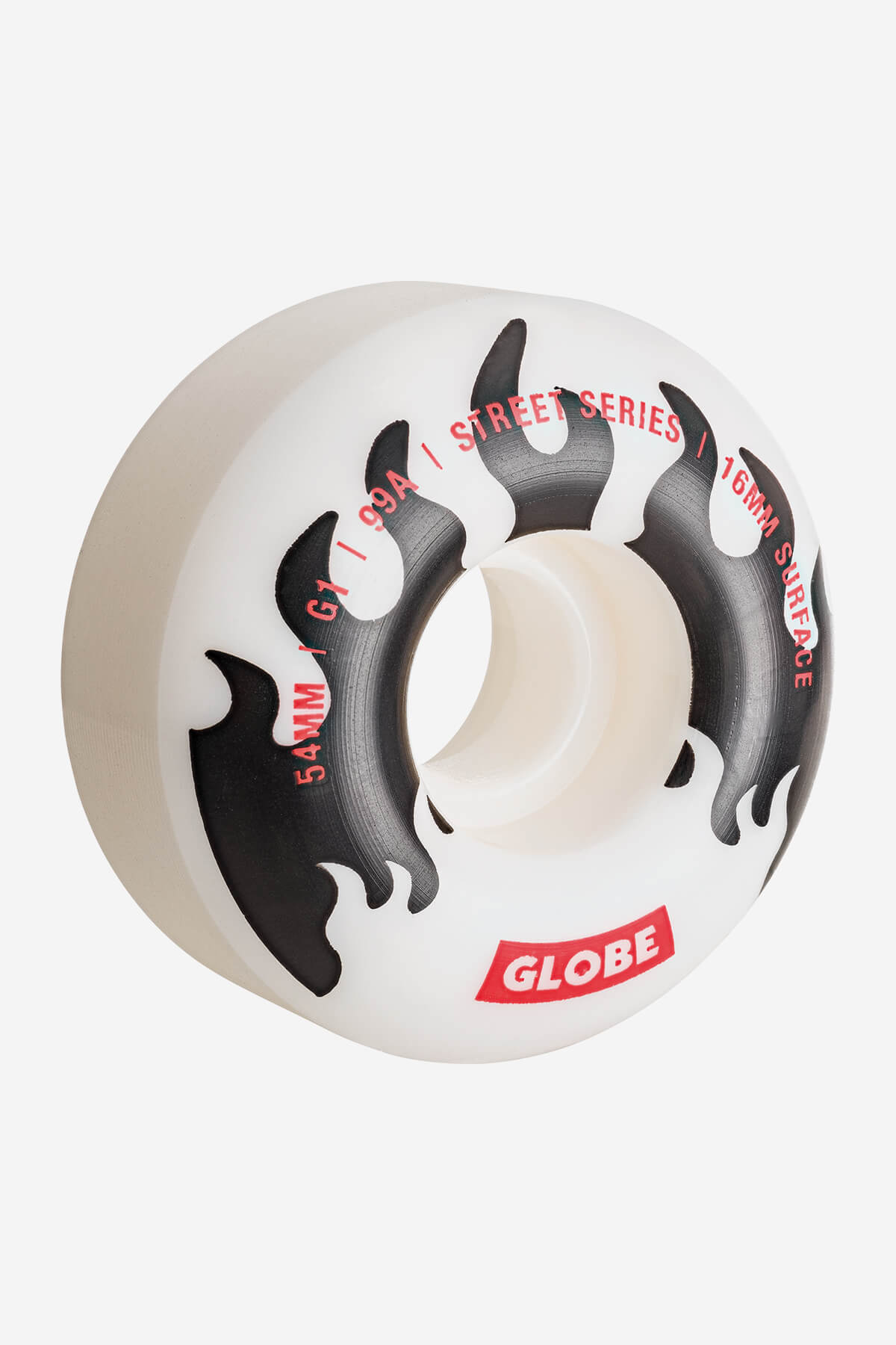 Globe Rollen G1 Street Skateboard Wheel  54mm in White/Schwarz/Flammen