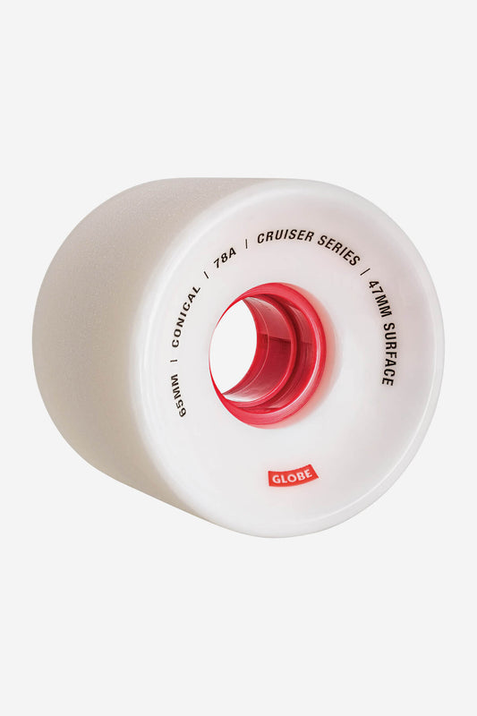 Globe - Cónico Cruiser Skateboard Wheel 65Mm - White/Red