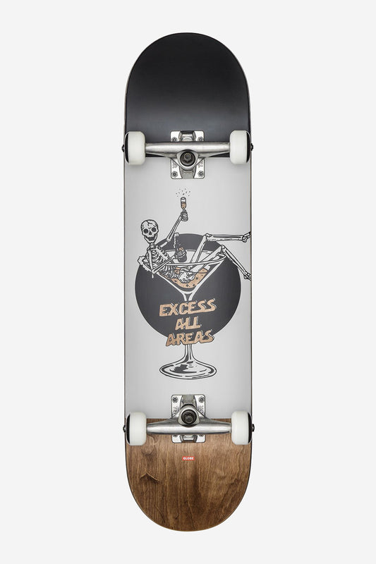 g1 excess white brown 8.0" complete skateboard