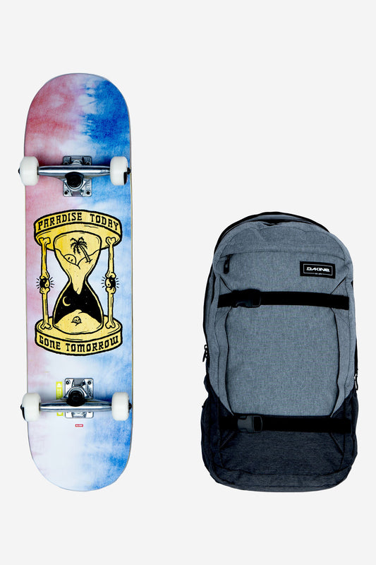 The G1 Gone Tomorrow 8.0" in Blue/Pink Dye sold with a Backpack Dakine Black Grey