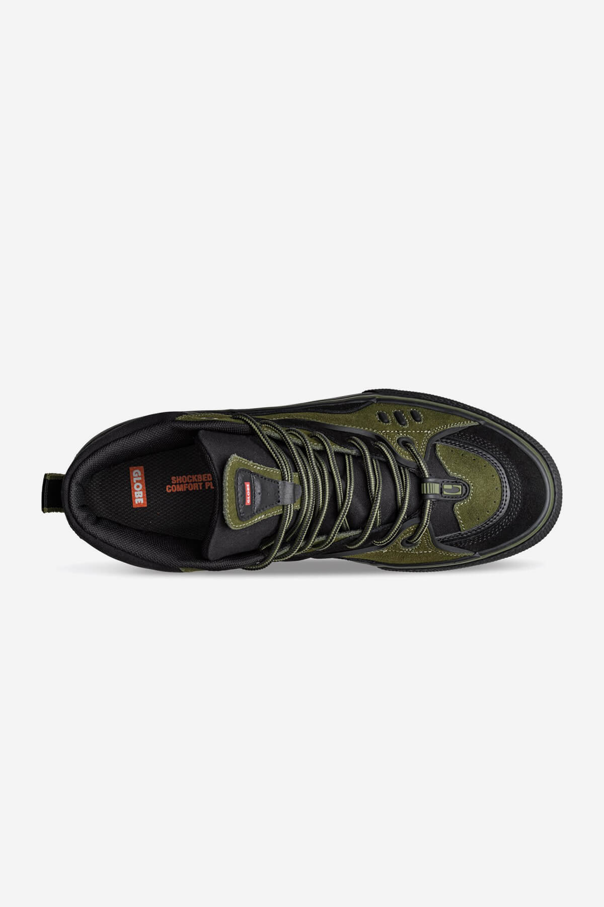 dimension zwart mos top skateboard schoenen