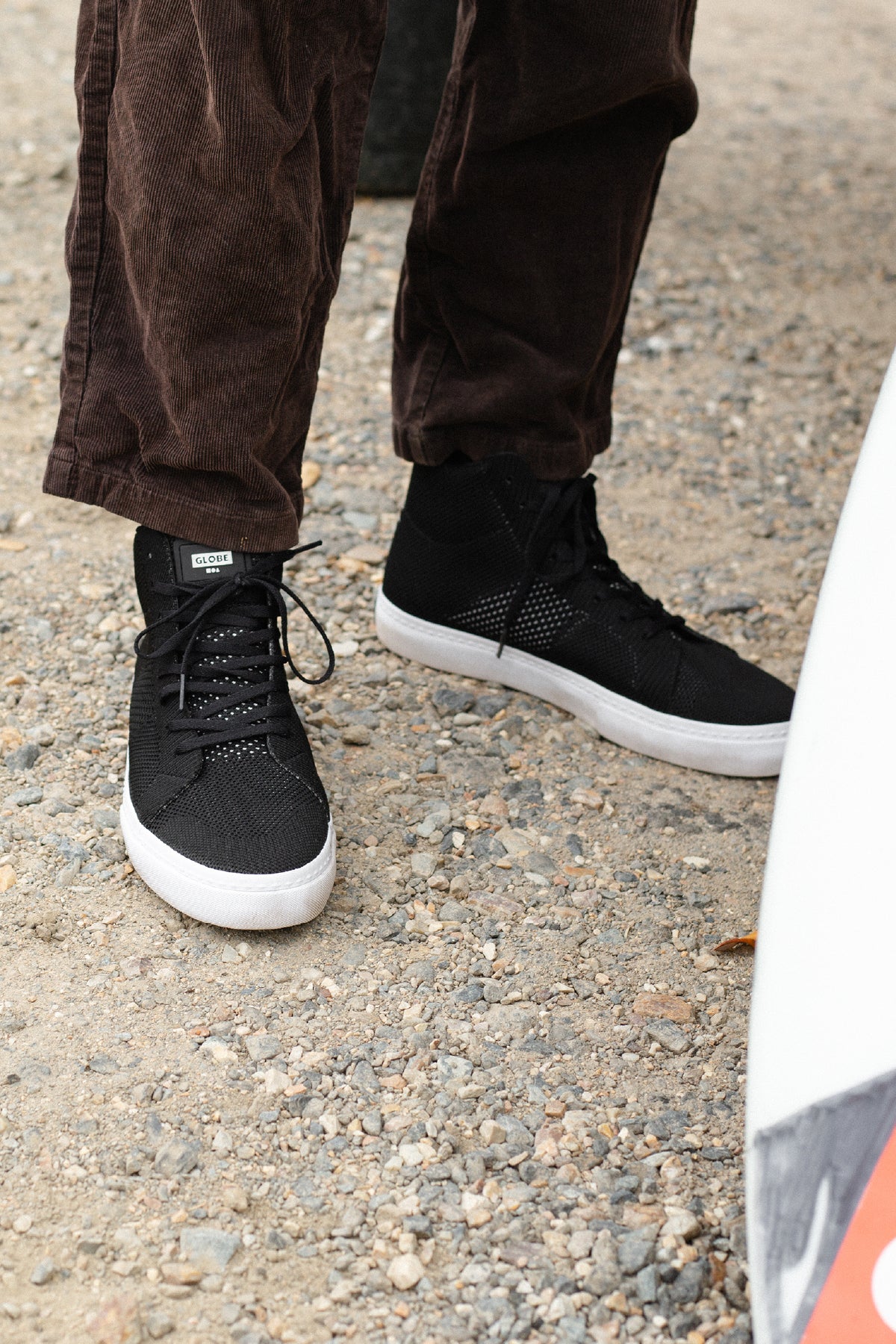 la knit black white skateboard  shoes