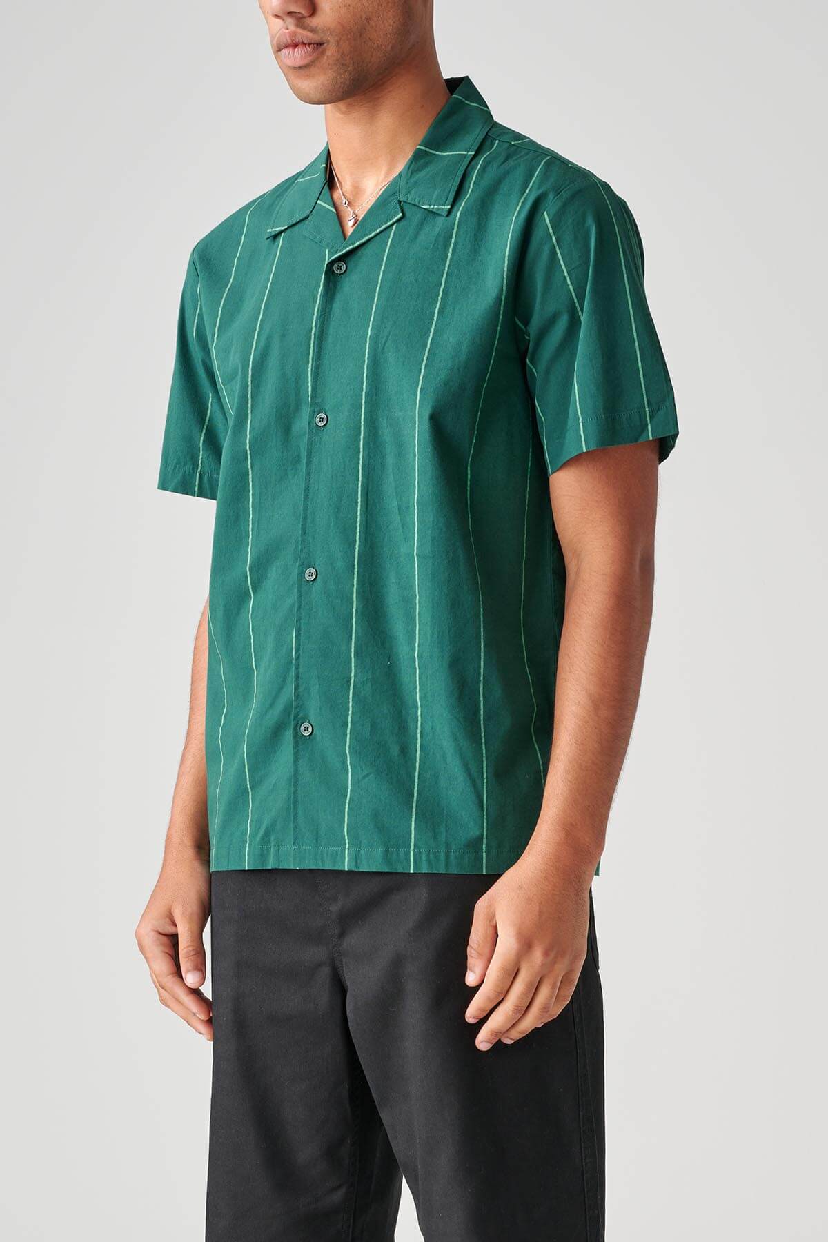 camicia off course ss verde notte