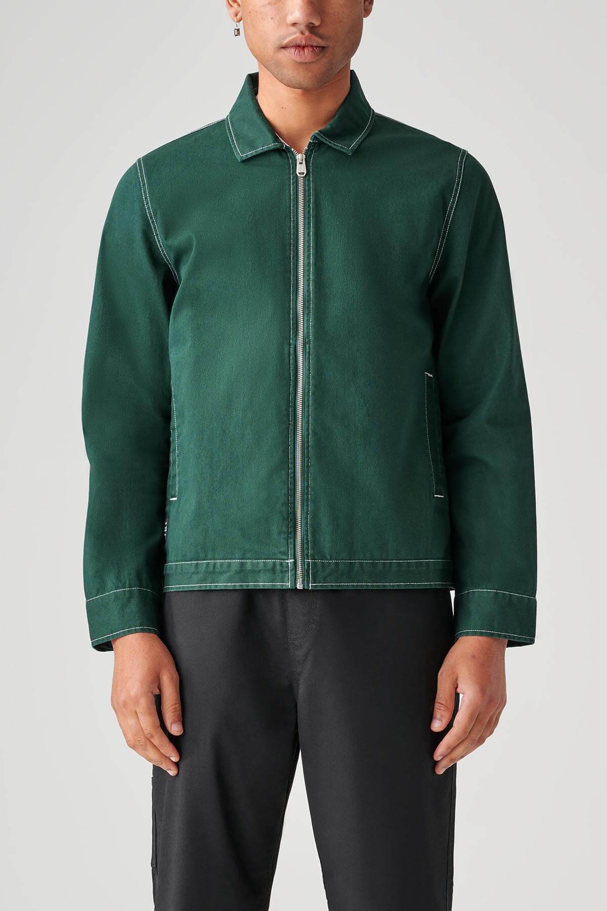 off course twill jacket night green
