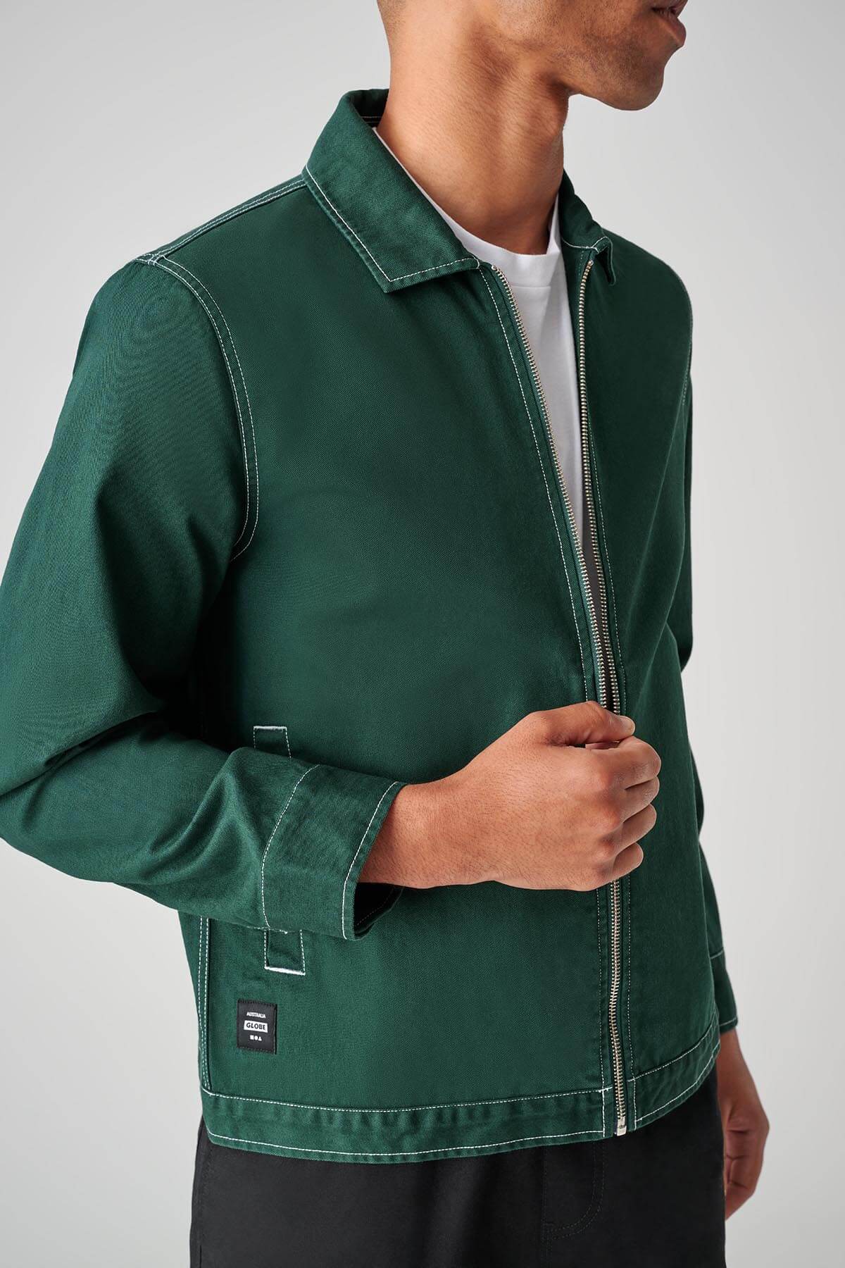 off course twill jacket night green