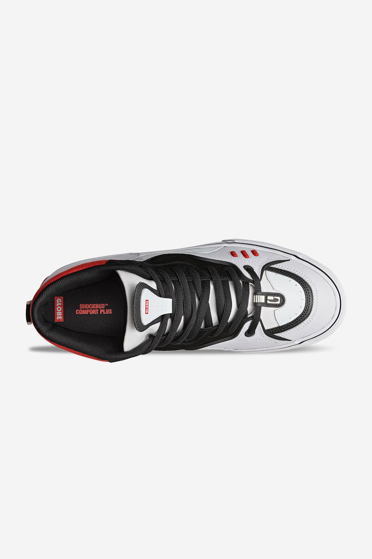 Globe Mid shoes Dimension - White/Black/Red in White/Black/Red