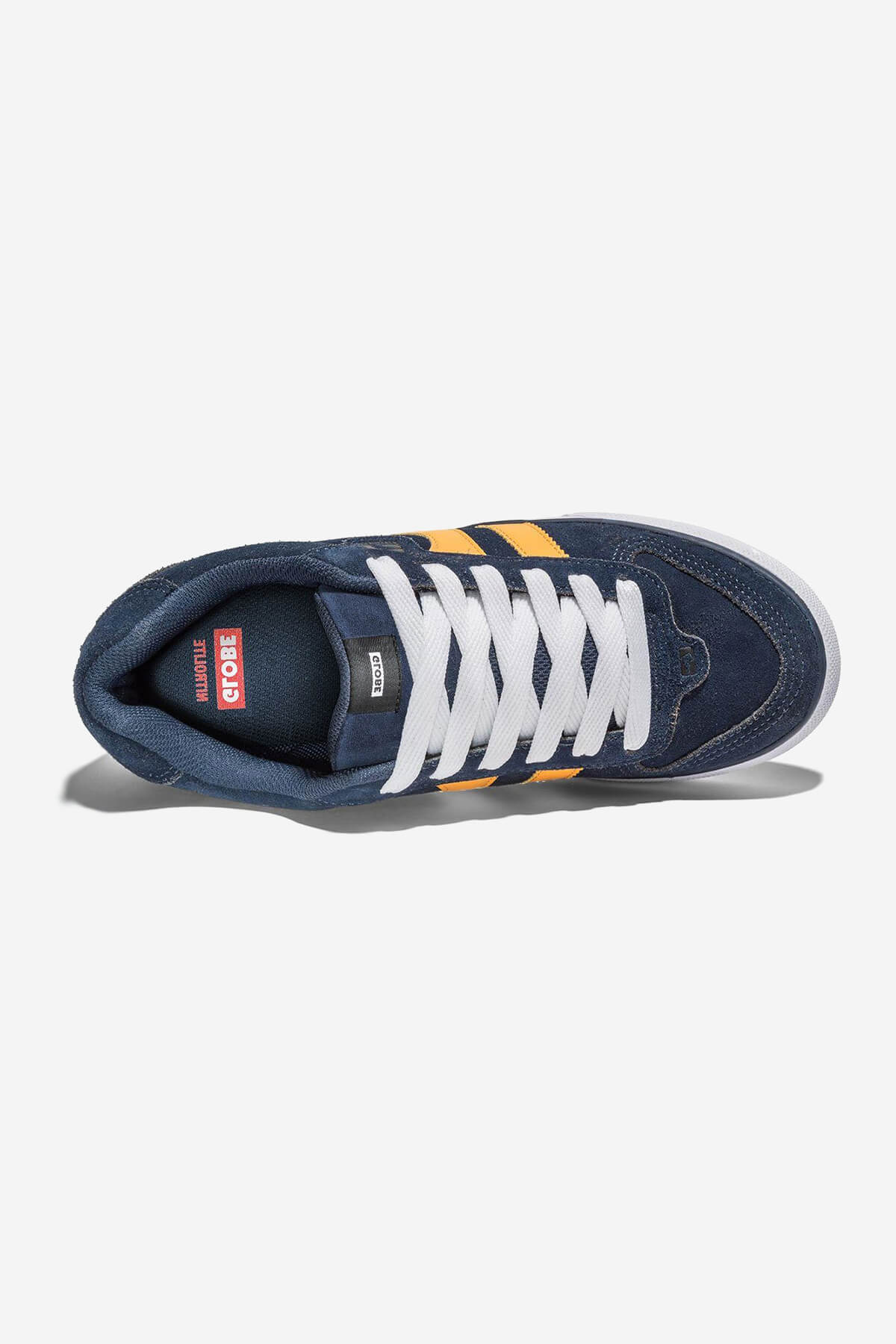 encore-2 navy yellow skate shoes